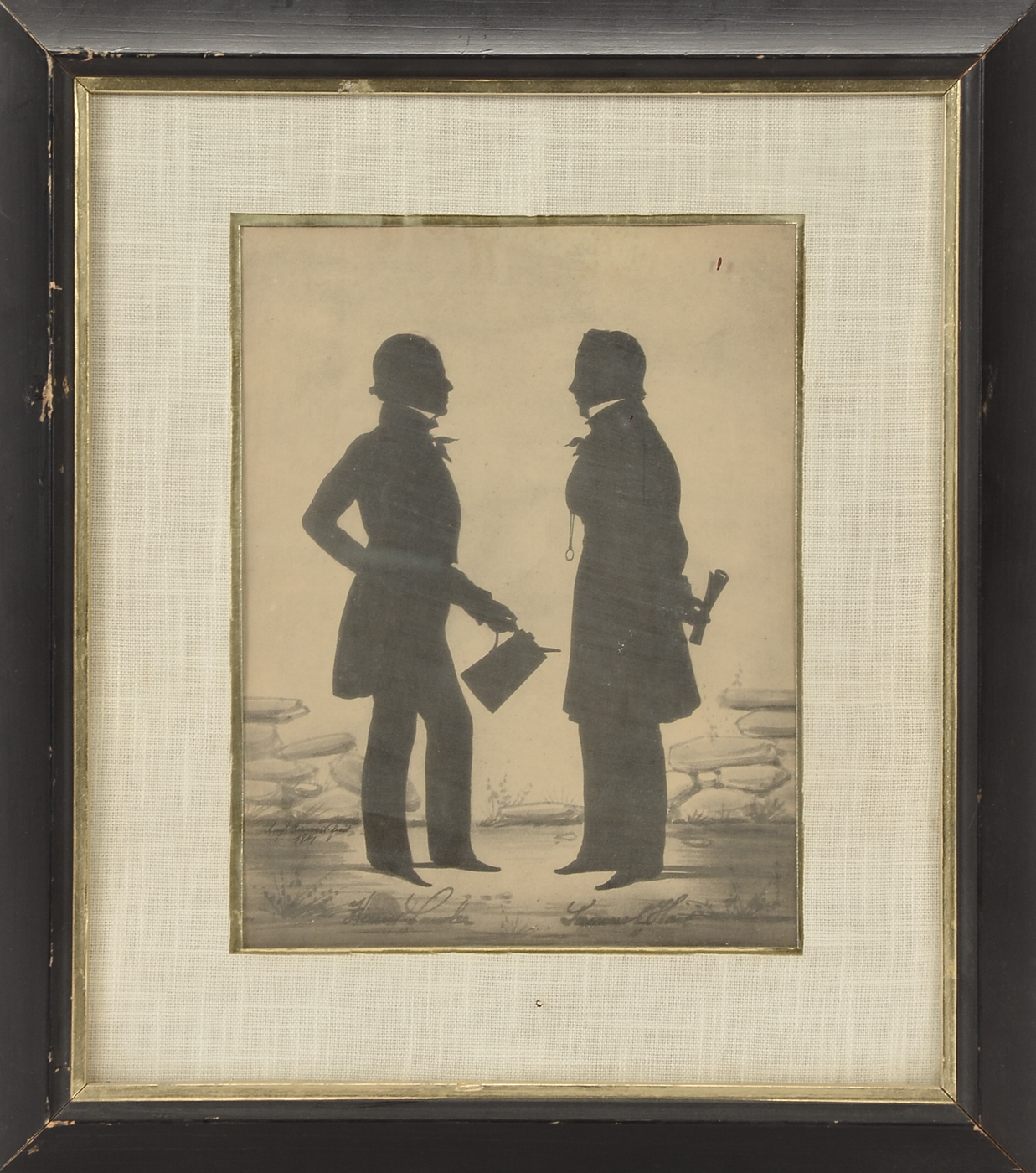 Vintage Collotype after 1841 Hand-Painted Silhouette