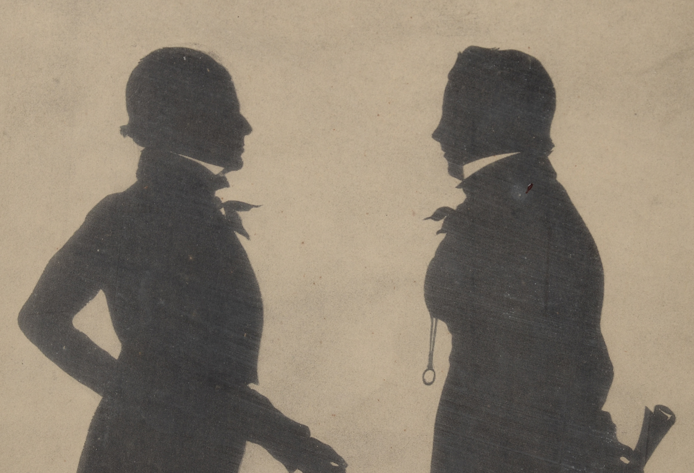 Vintage Collotype after 1841 Hand-Painted Silhouette