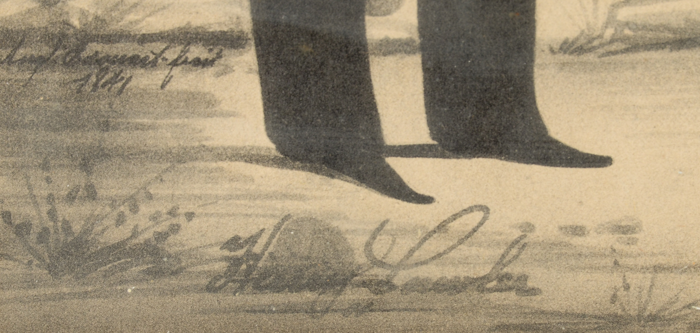 Vintage Collotype after 1841 Hand-Painted Silhouette