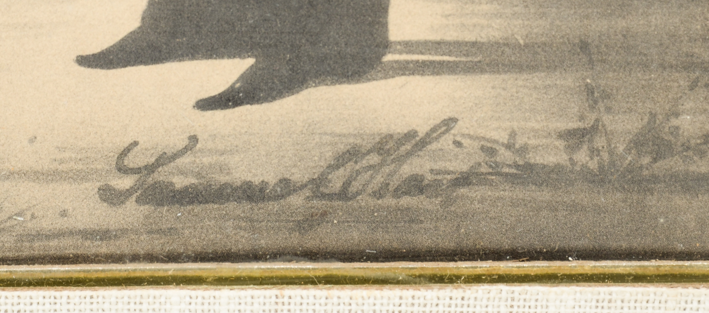 Vintage Collotype after 1841 Hand-Painted Silhouette