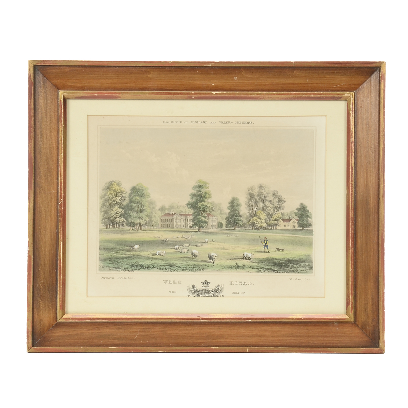 William Gauci Antique Original 1850 Hand-Colored Lithograph after Augustus Butler