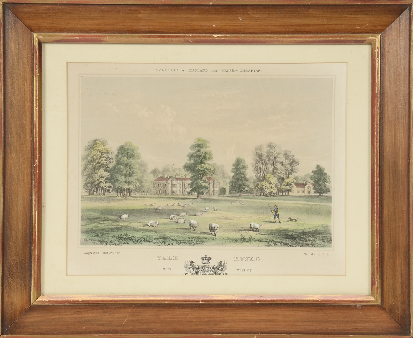 William Gauci Antique Original 1850 Hand-Colored Lithograph after Augustus Butler
