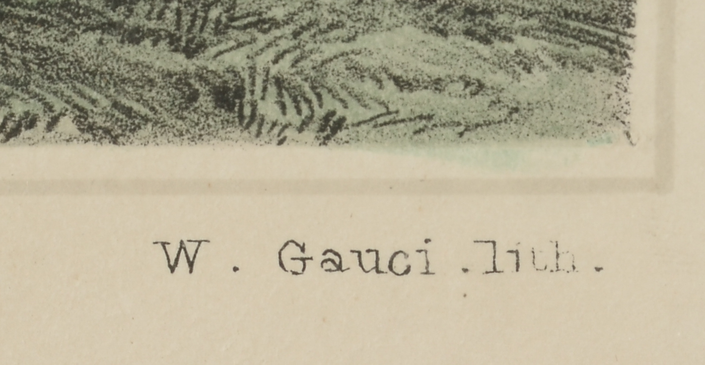 William Gauci Antique Original 1850 Hand-Colored Lithograph after Augustus Butler