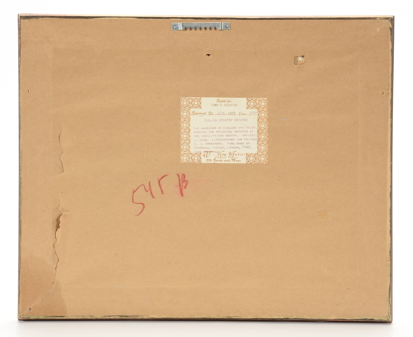 William Gauci Antique Original 1850 Hand-Colored Lithograph after Augustus Butler