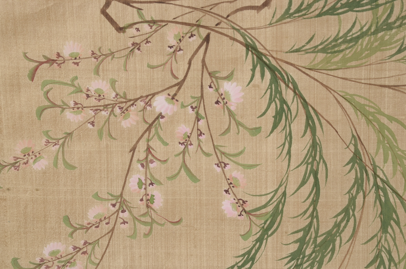 Two Chinese Gouache Nature Scene Paintings on Silk