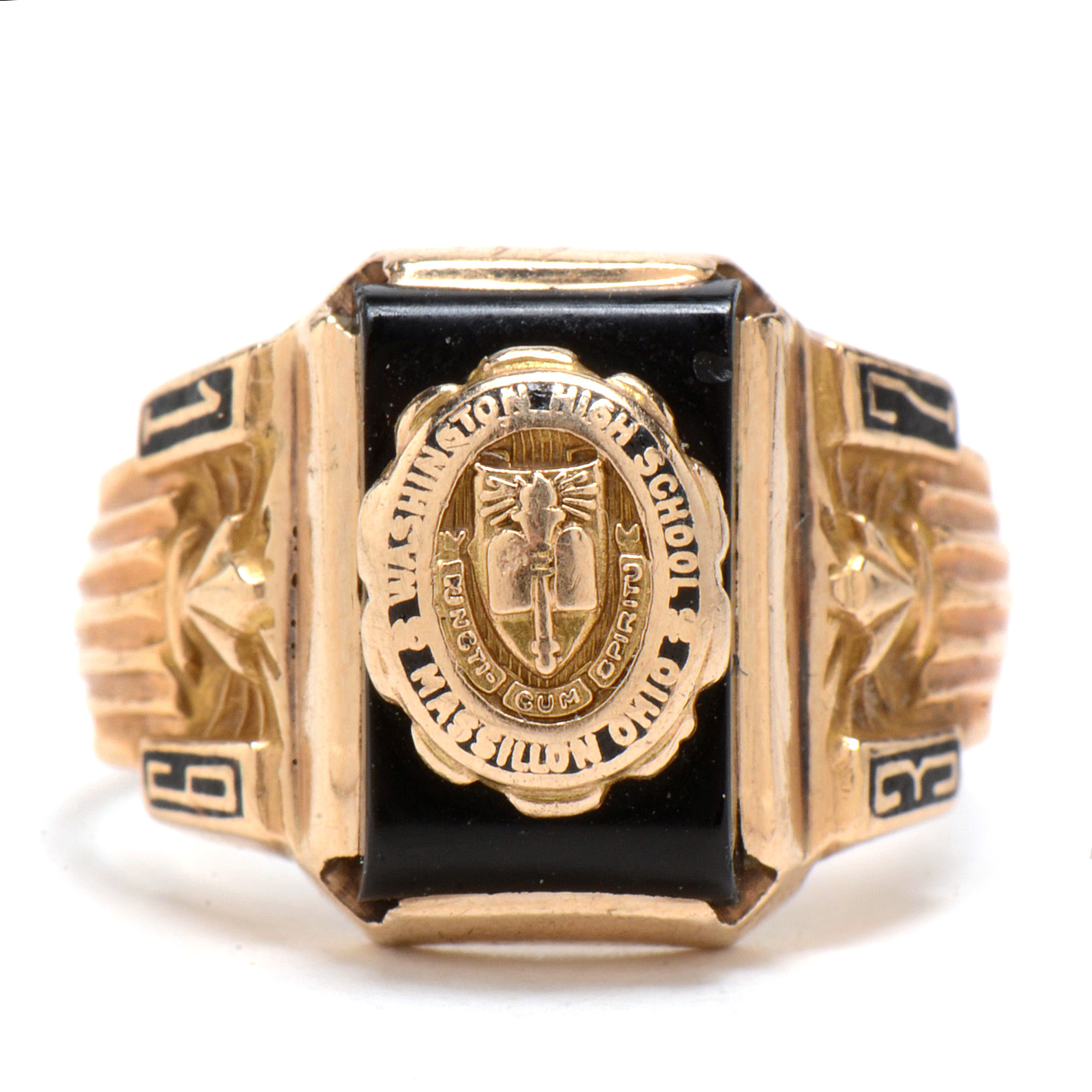 10K Yellow Gold 1937 High School Rings