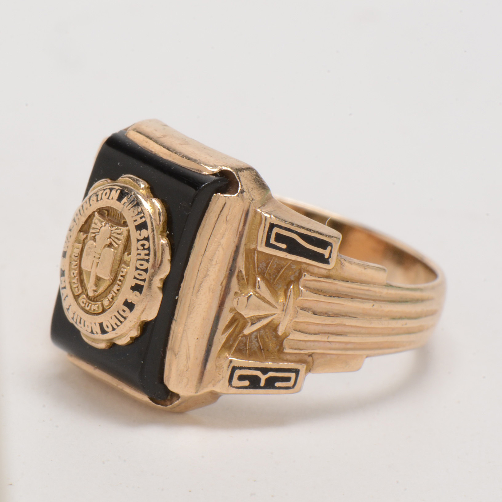 10K Yellow Gold 1937 High School Rings