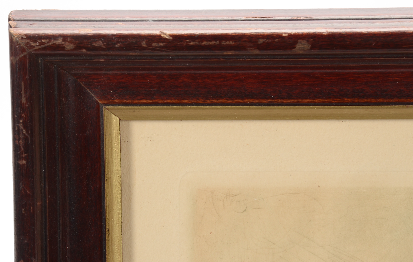 Josef Nuyttens Original 1946 Hand-Tinted Etching "Jeanne"