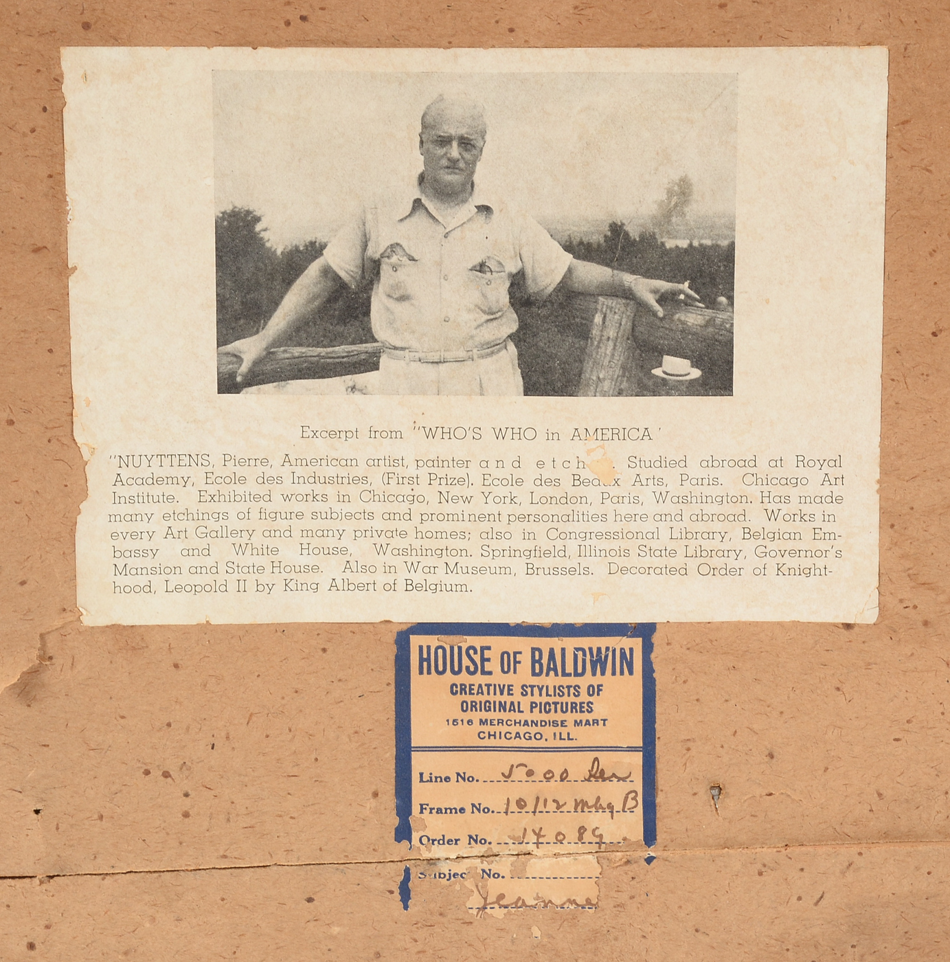 Josef Nuyttens Original 1946 Hand-Tinted Etching "Jeanne"