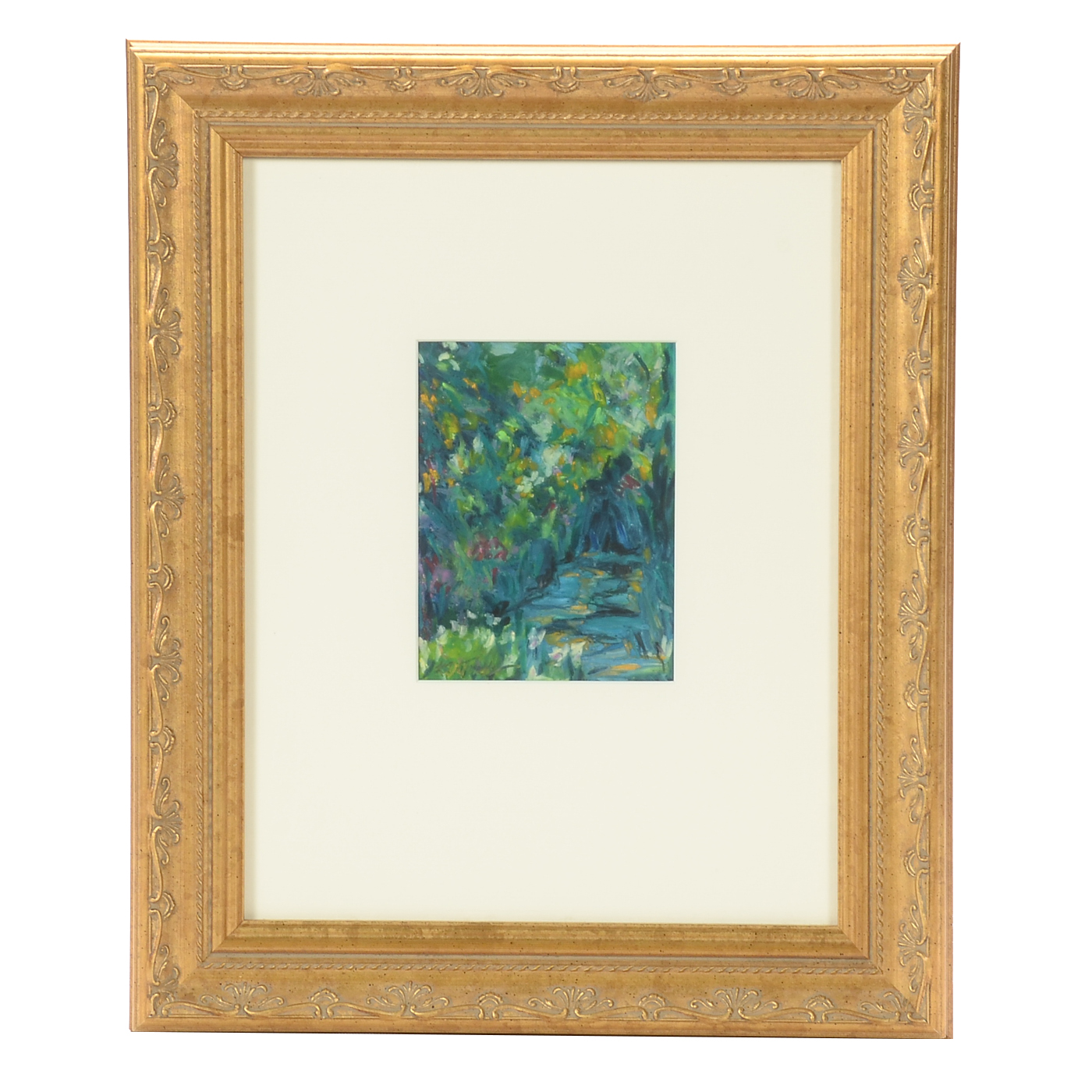 Katherine DuTremble Original 1998 Oil Pastel "Path in the Pond"