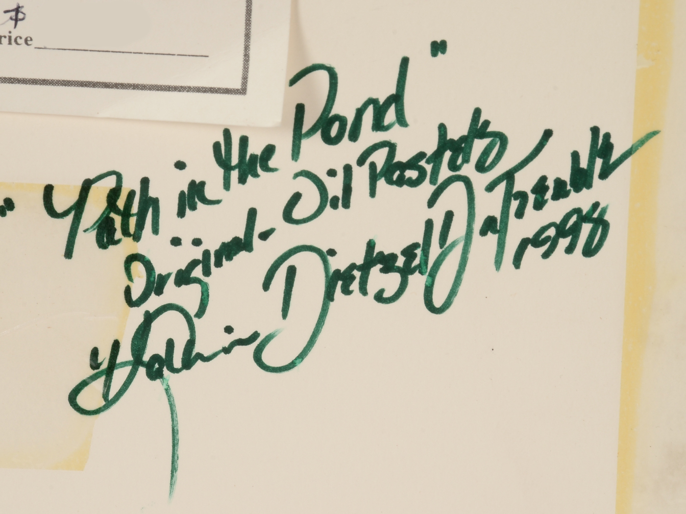 Katherine DuTremble Original 1998 Oil Pastel "Path in the Pond"