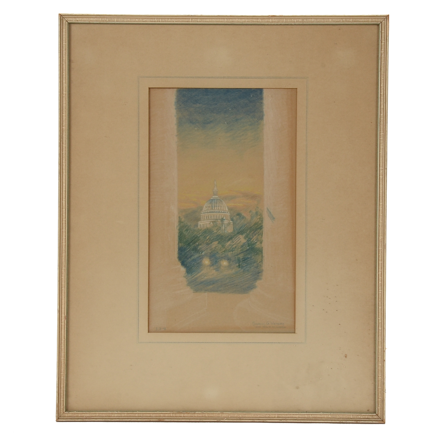 Frederick G. Wetterer 1943 Colored Pencil Drawing after Phil Gendreau