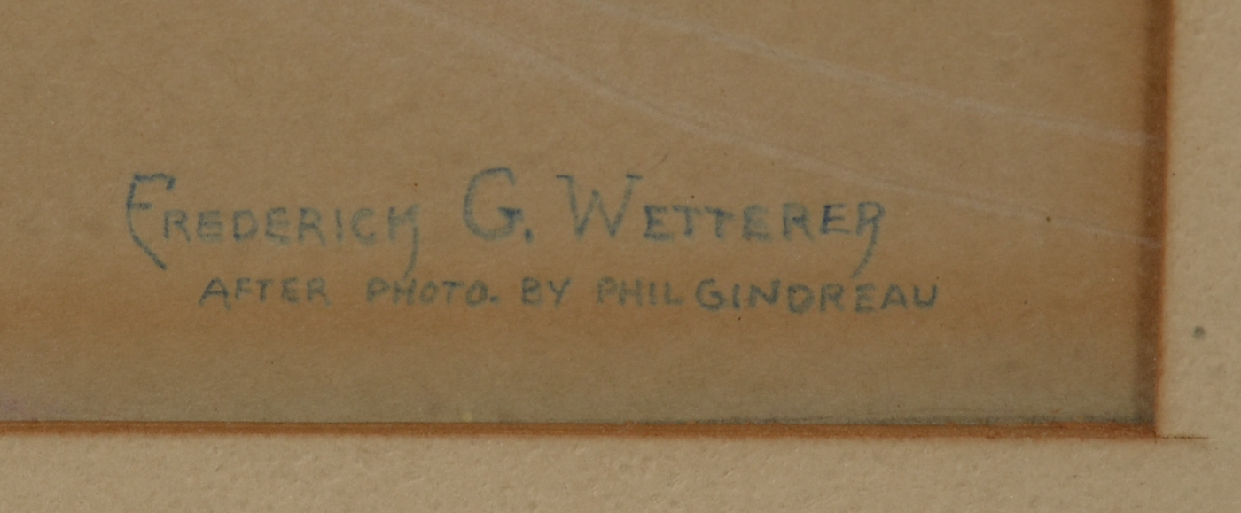 Frederick G. Wetterer 1943 Colored Pencil Drawing after Phil Gendreau