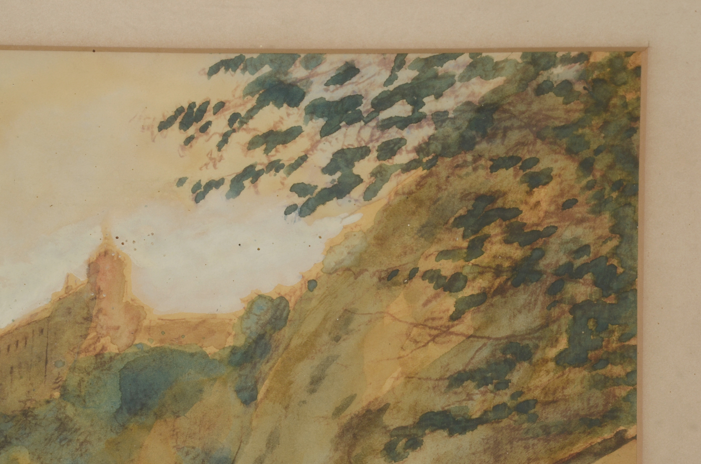 Ernst Wille Original 1963 Plein Air Watercolor Landscape "Salzburg, Friedhof St. Peter"