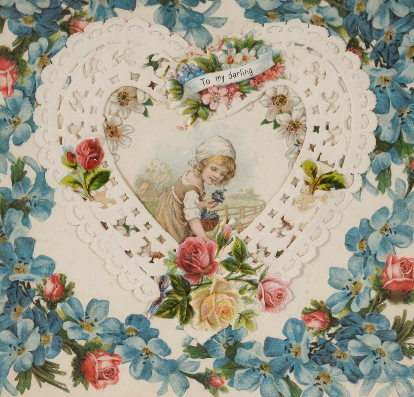 Antique Victorian Chromolithograph Valentine