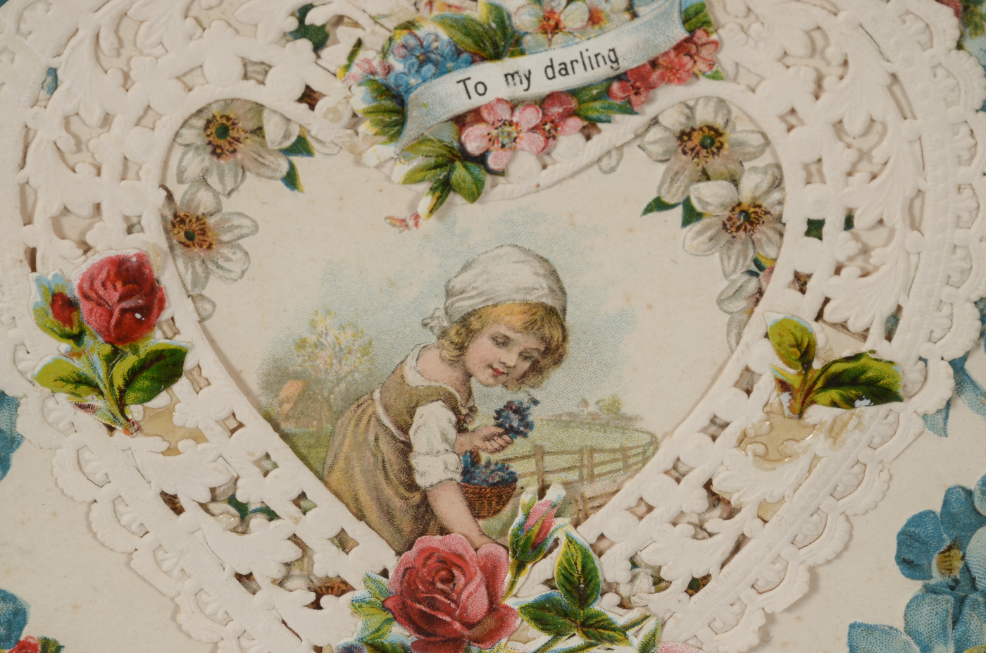 Antique Victorian Chromolithograph Valentine