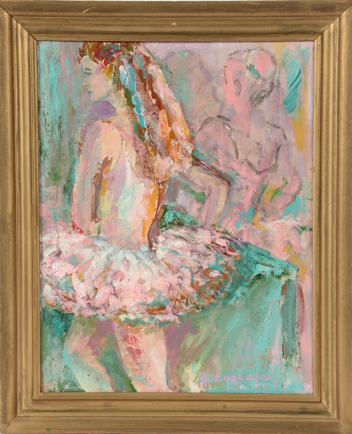 Gloria H. Corcoran Original Oil on Canvas Board "On Stage II"