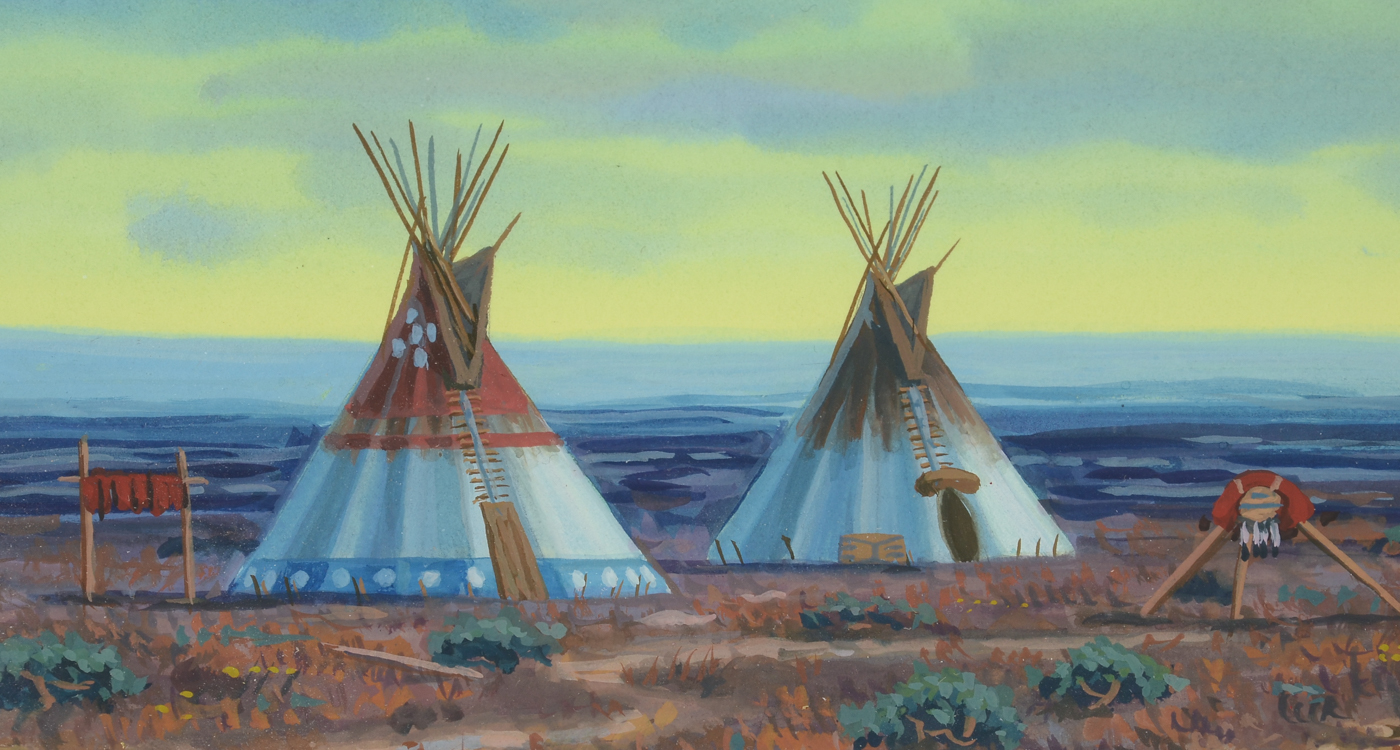 Paul Surber Original Signed Gouache Frontier Genre Painting