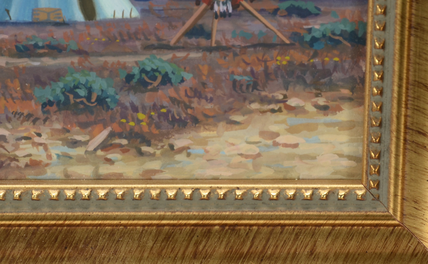 Paul Surber Original Signed Gouache Frontier Genre Painting