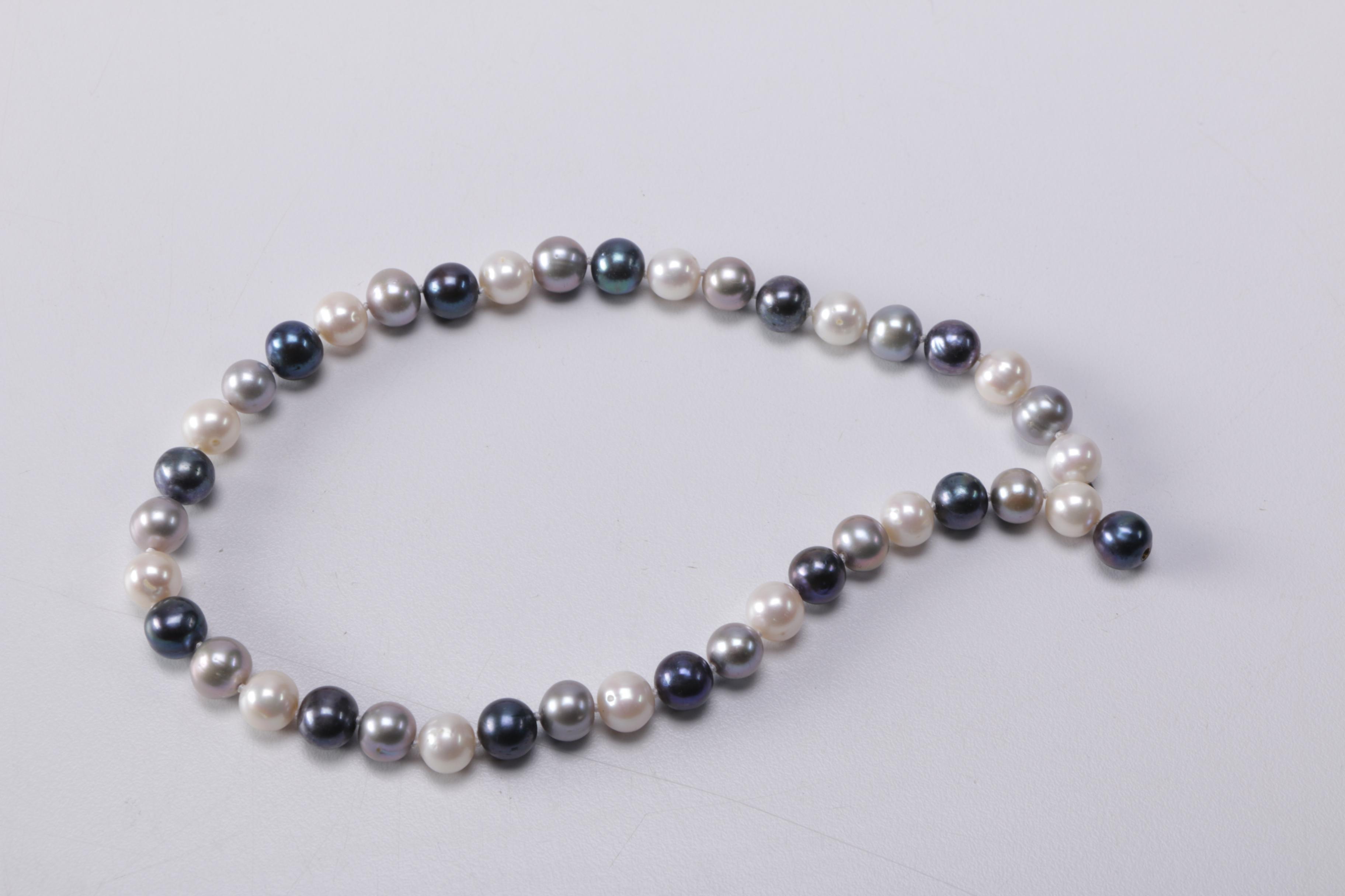 Costume Jewelry Including Dyed Fresh Water Pearl Necklace