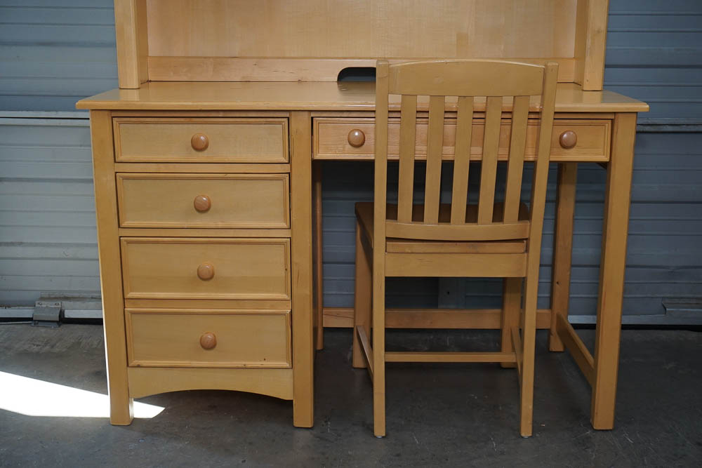 Contemporary Desk and Hutch With Chair by Havertys