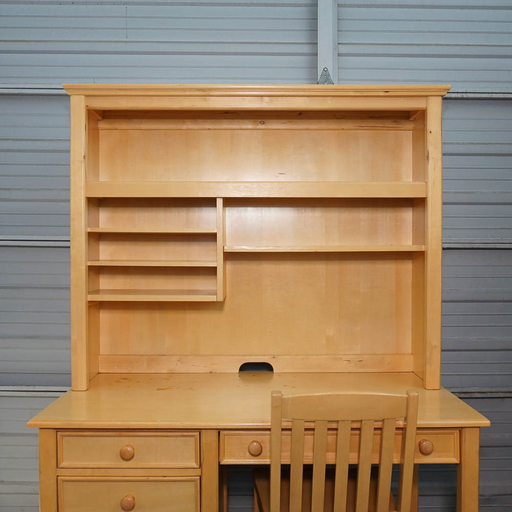 Contemporary Desk and Hutch With Chair by Havertys