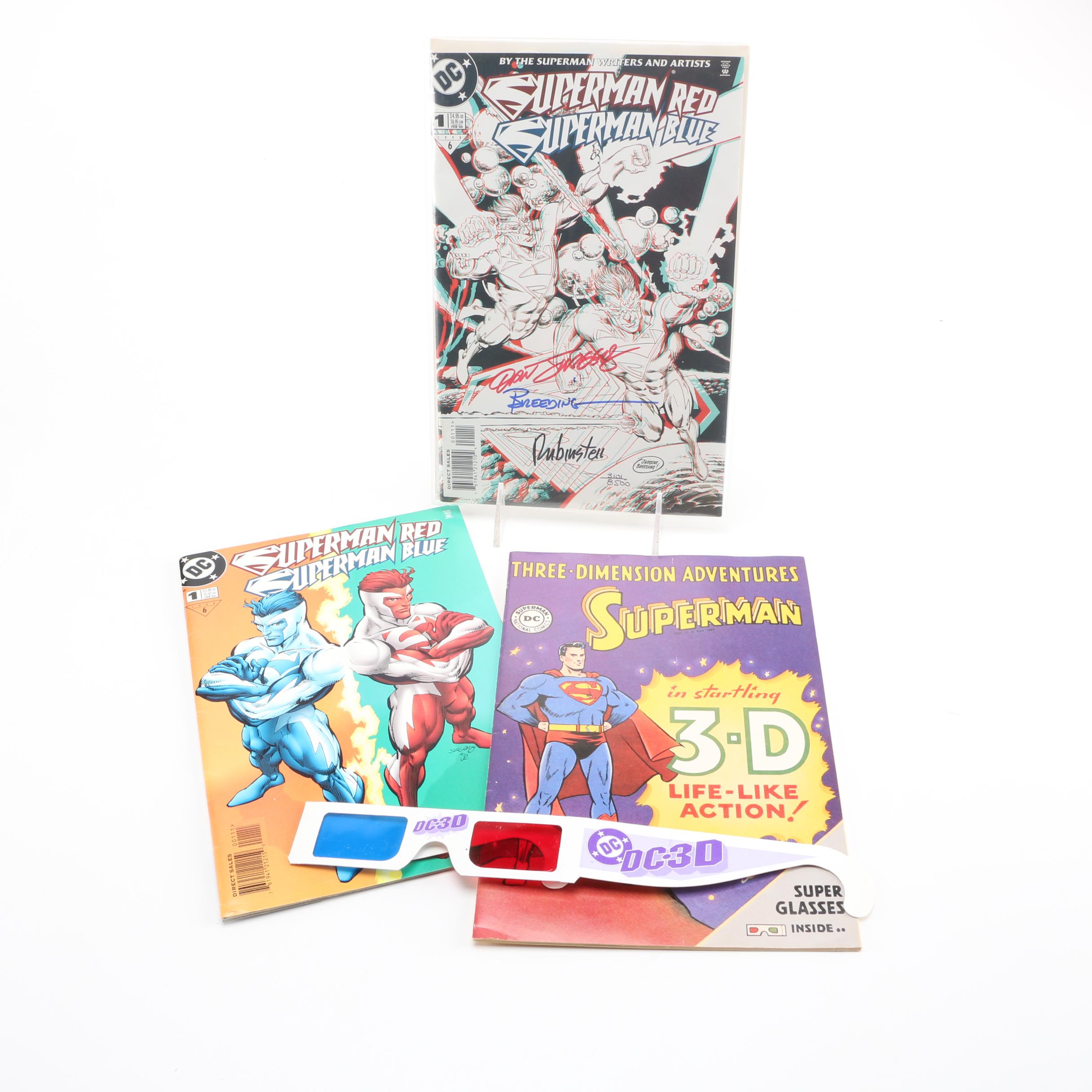 Modern Age DC Comics Including a Signed "Superman Red/Superman Blue"