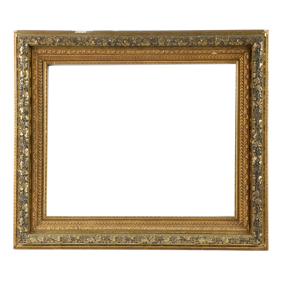 19th-Century French Barbizon Gilt and Gesso Frame