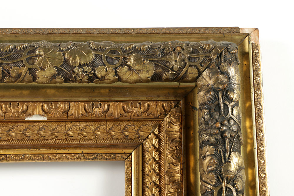 19th-Century French Barbizon Gilt and Gesso Frame