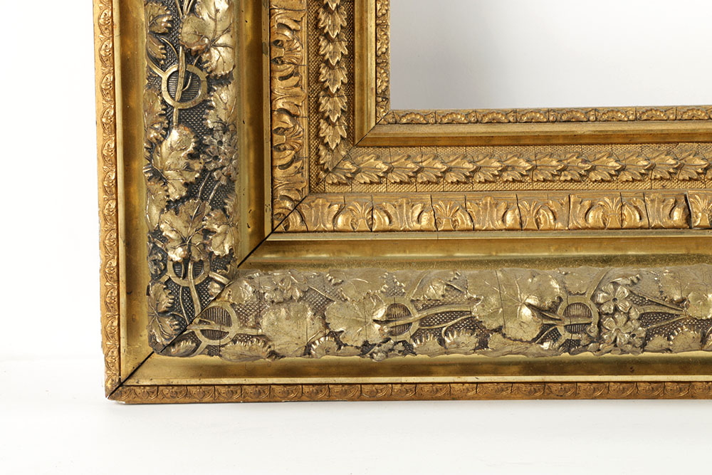 19th-Century French Barbizon Gilt and Gesso Frame