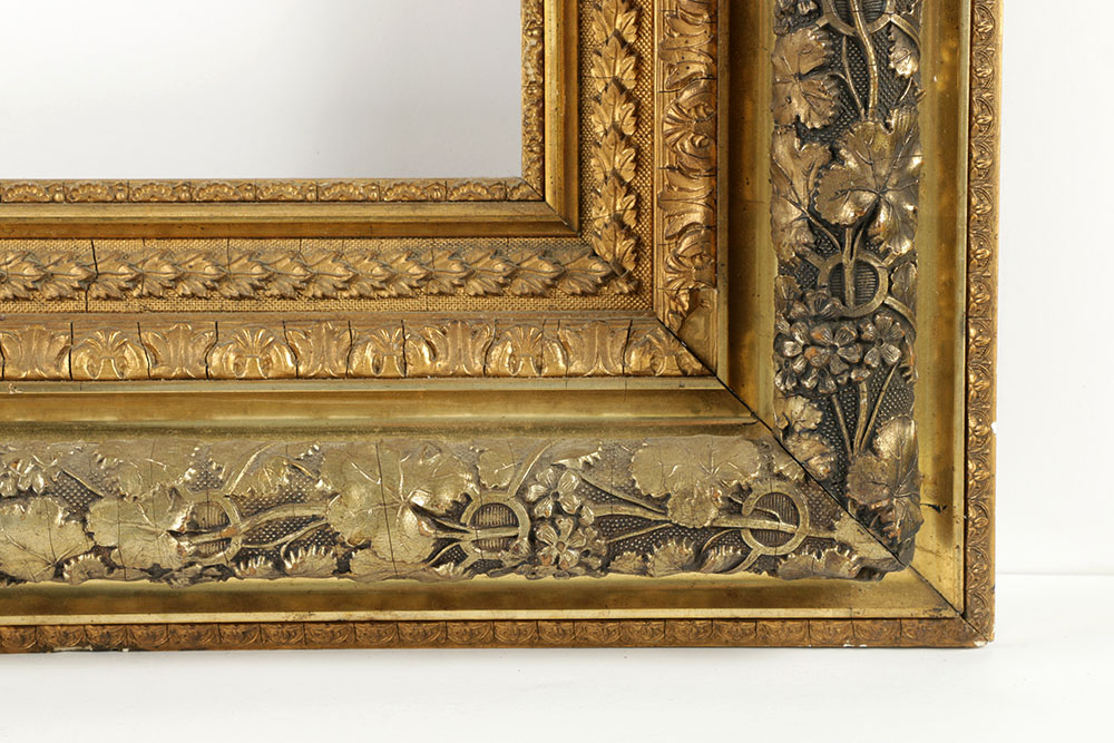 19th-Century French Barbizon Gilt and Gesso Frame
