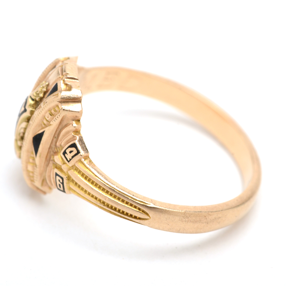 Two 10K Yellow Gold High School Rings