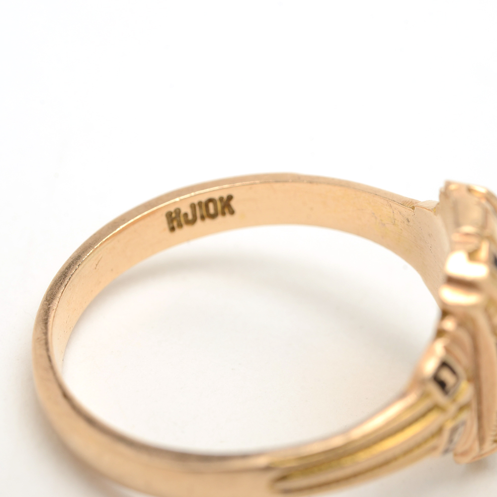 Two 10K Yellow Gold High School Rings
