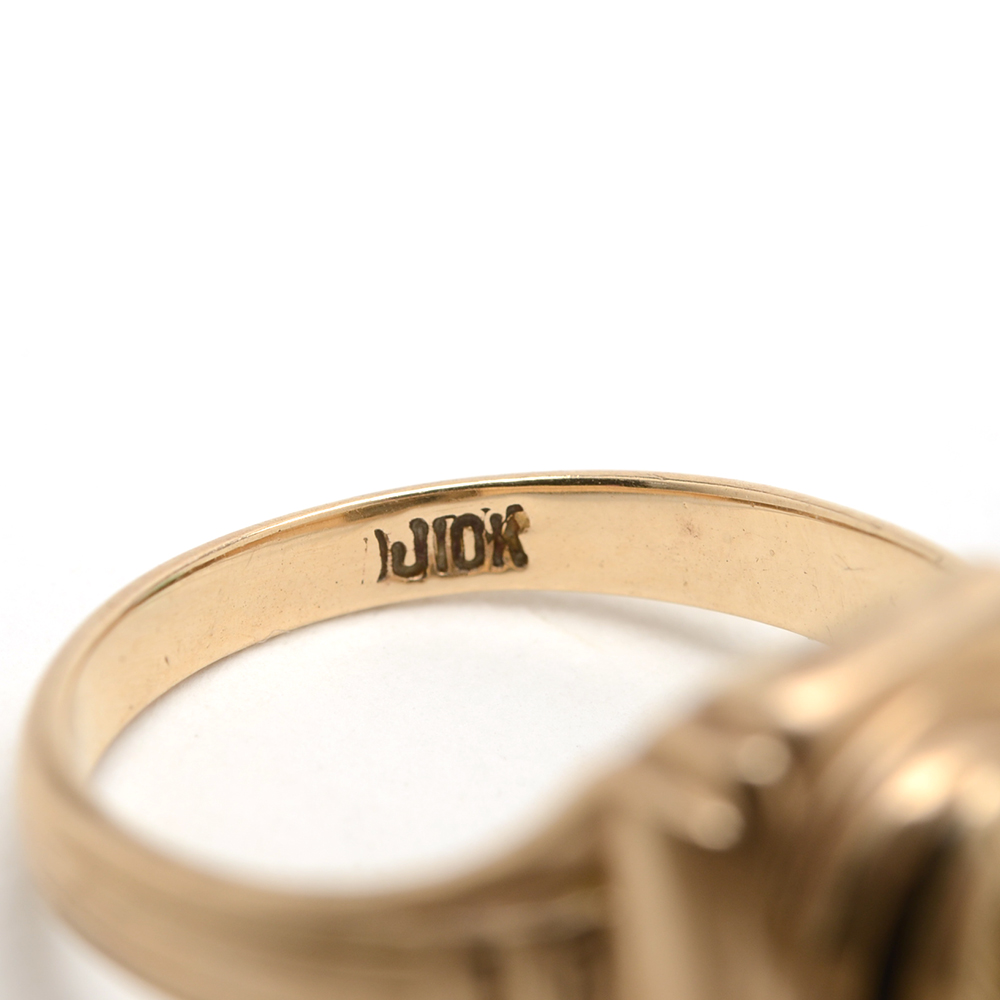 Two 10K Yellow Gold High School Rings