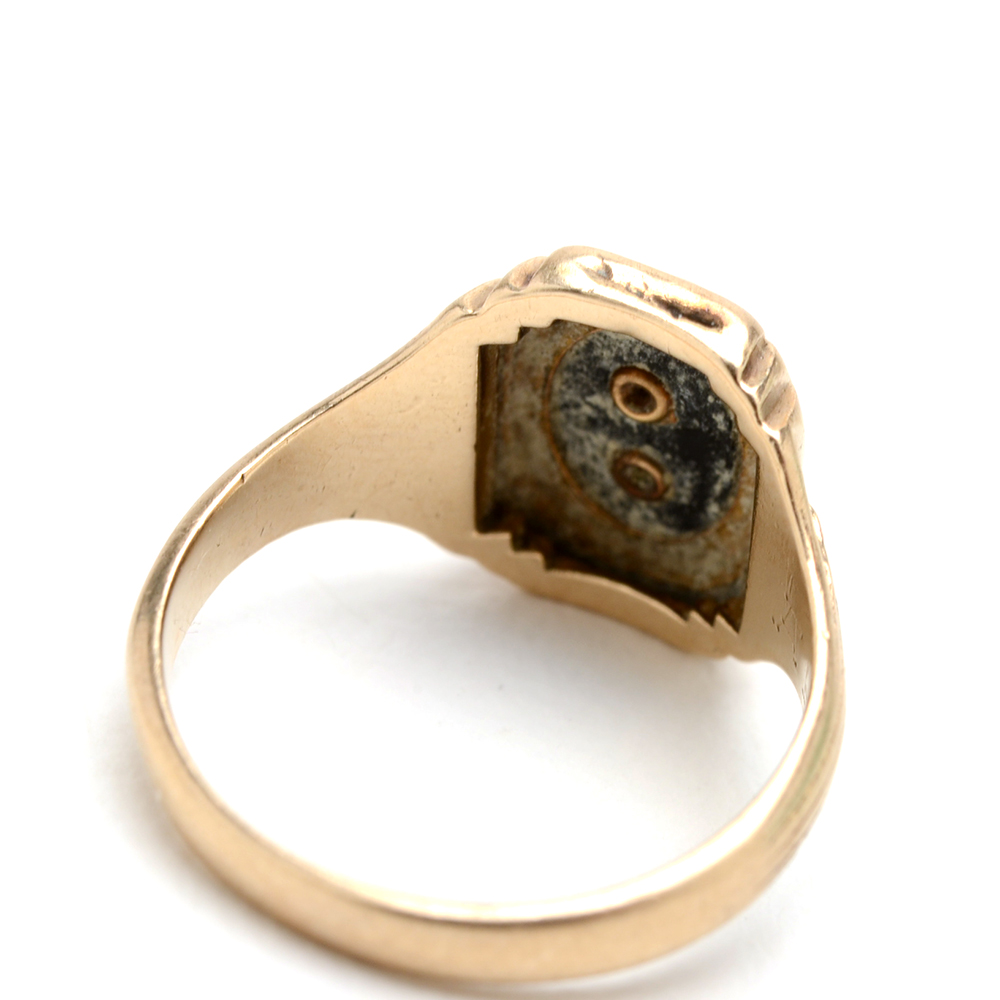 Two 10K Yellow Gold High School Rings