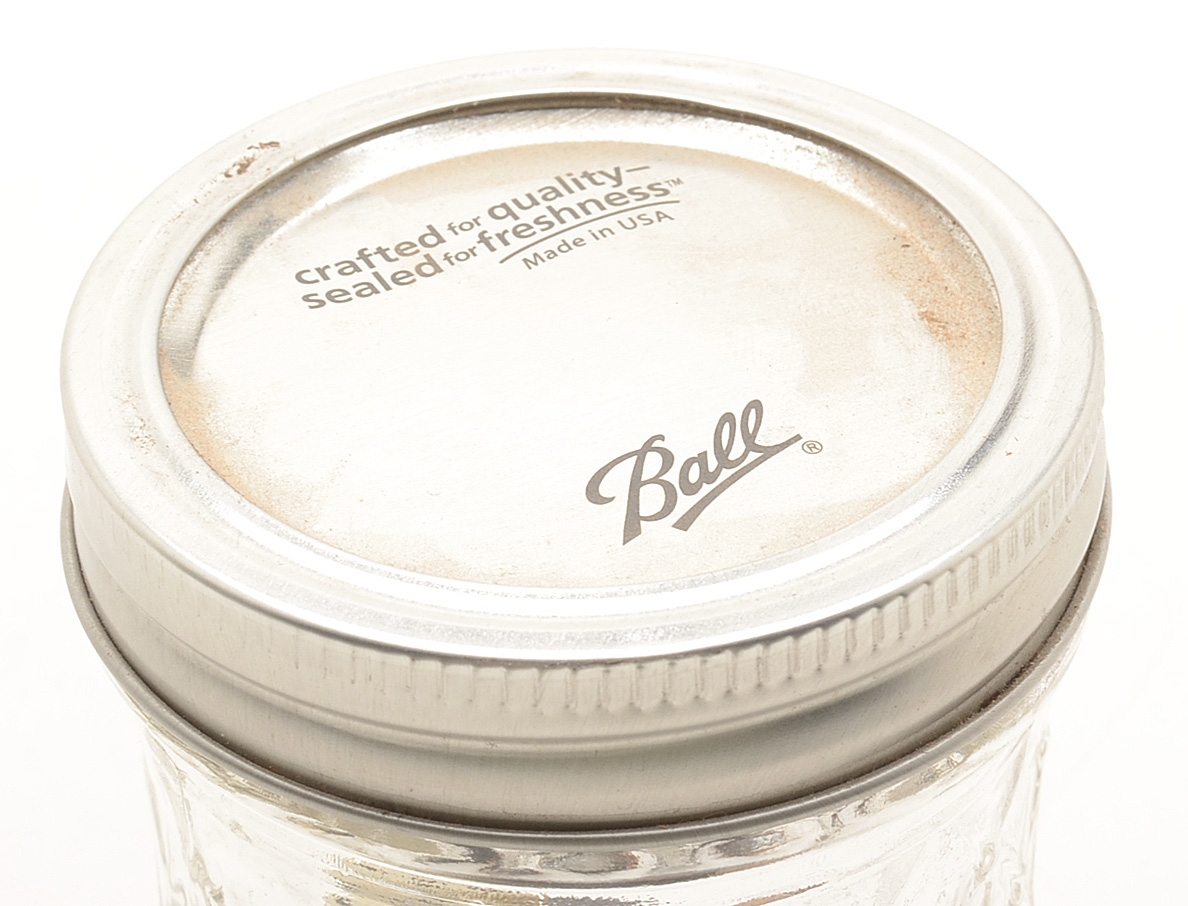 Vintage Blue Ball Jar of Buttons and Dice