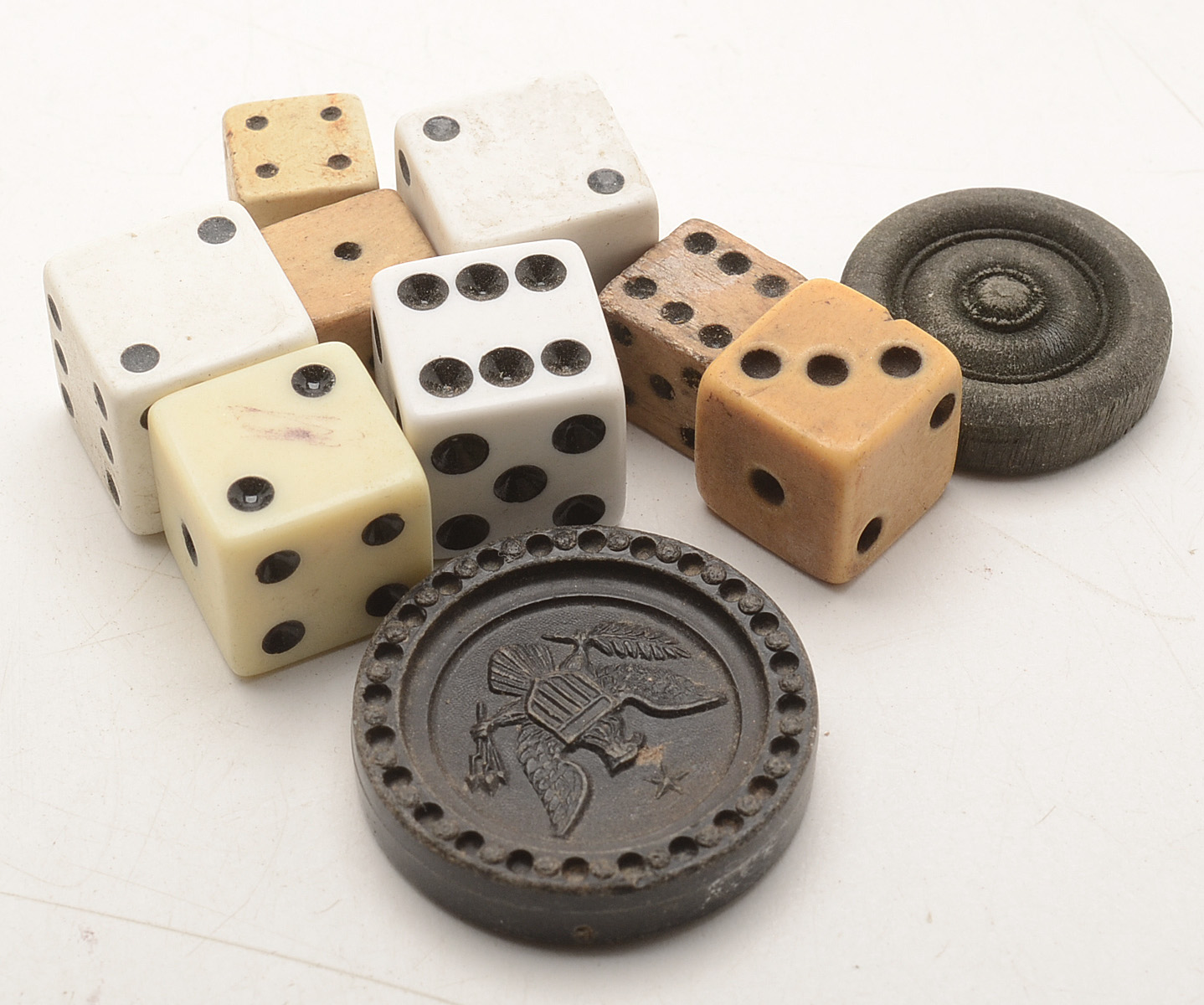 Vintage Blue Ball Jar of Buttons and Dice