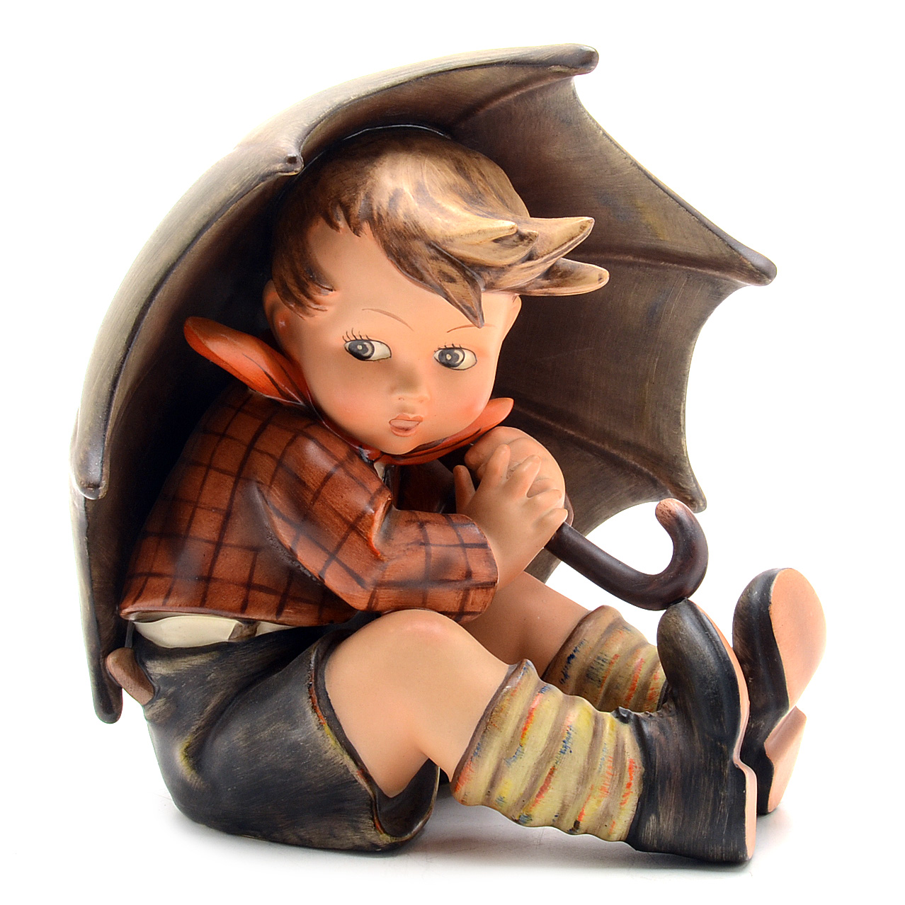 Large Hummel Figurine of Boy with Umbrella