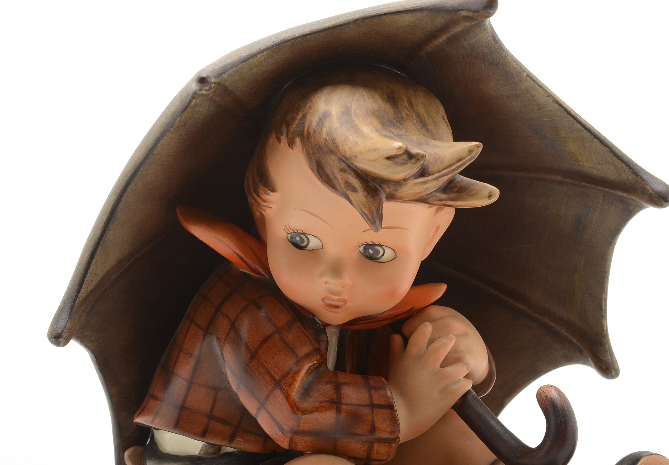 Large Hummel Figurine of Boy with Umbrella
