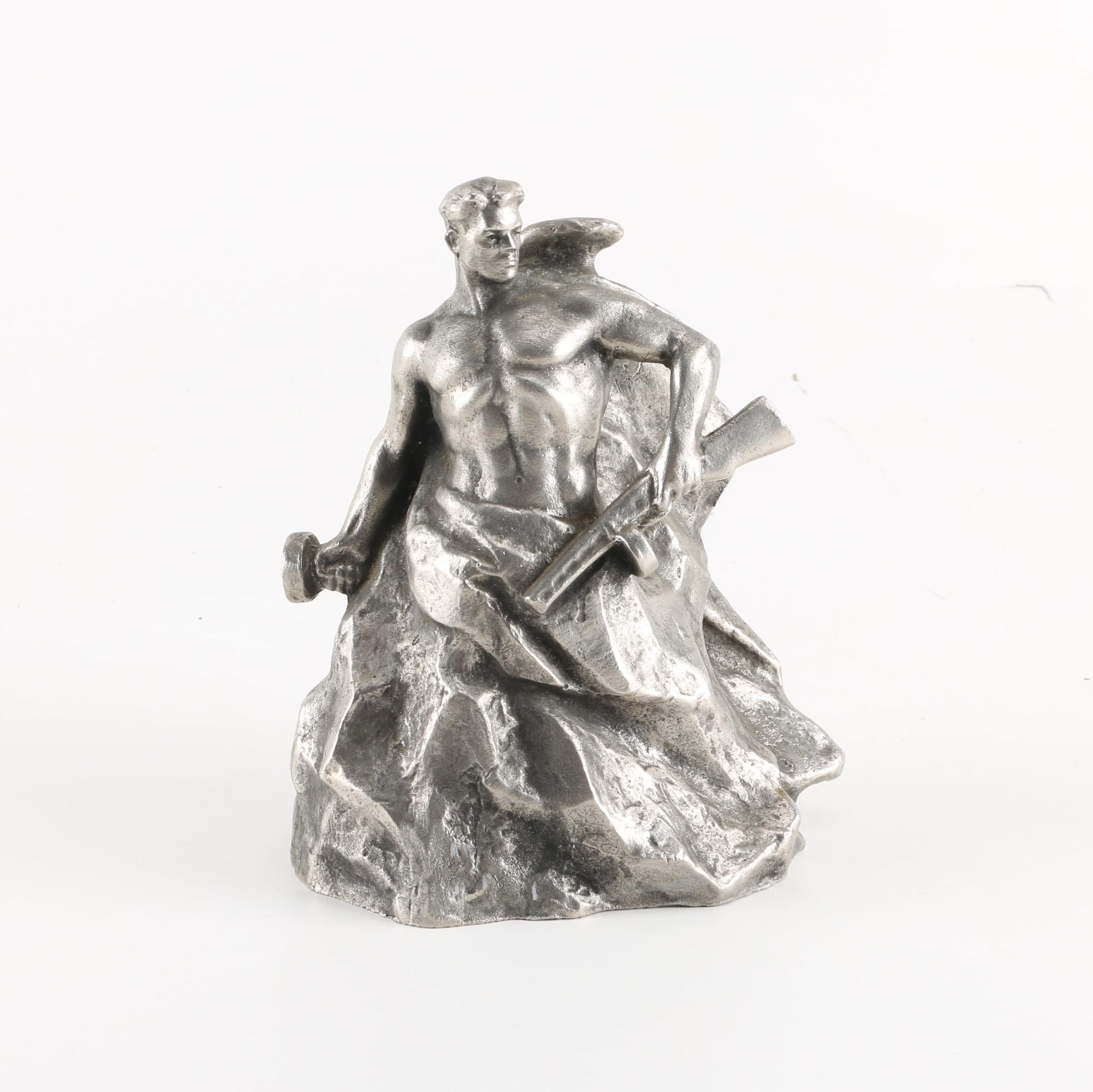 Socialist Realist Cast Metal Sculpture