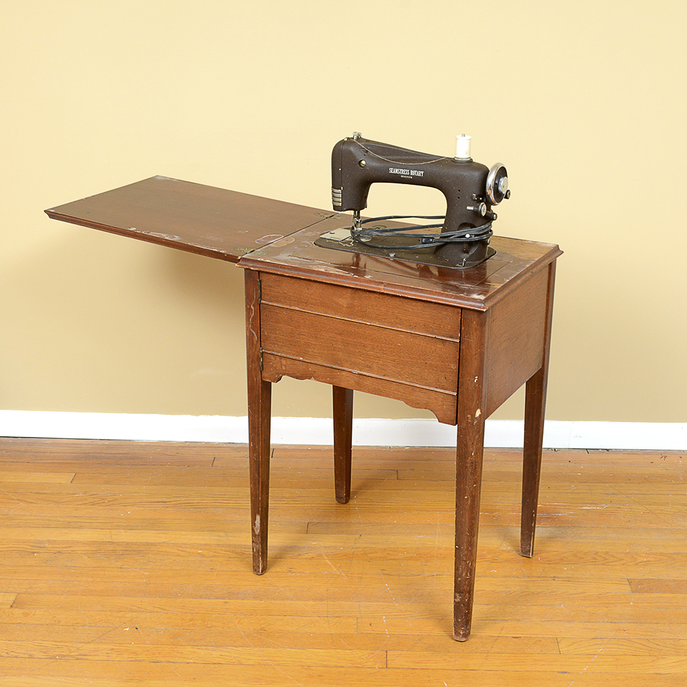 Vintage Seamstress Rotary Sewing Machine and Table