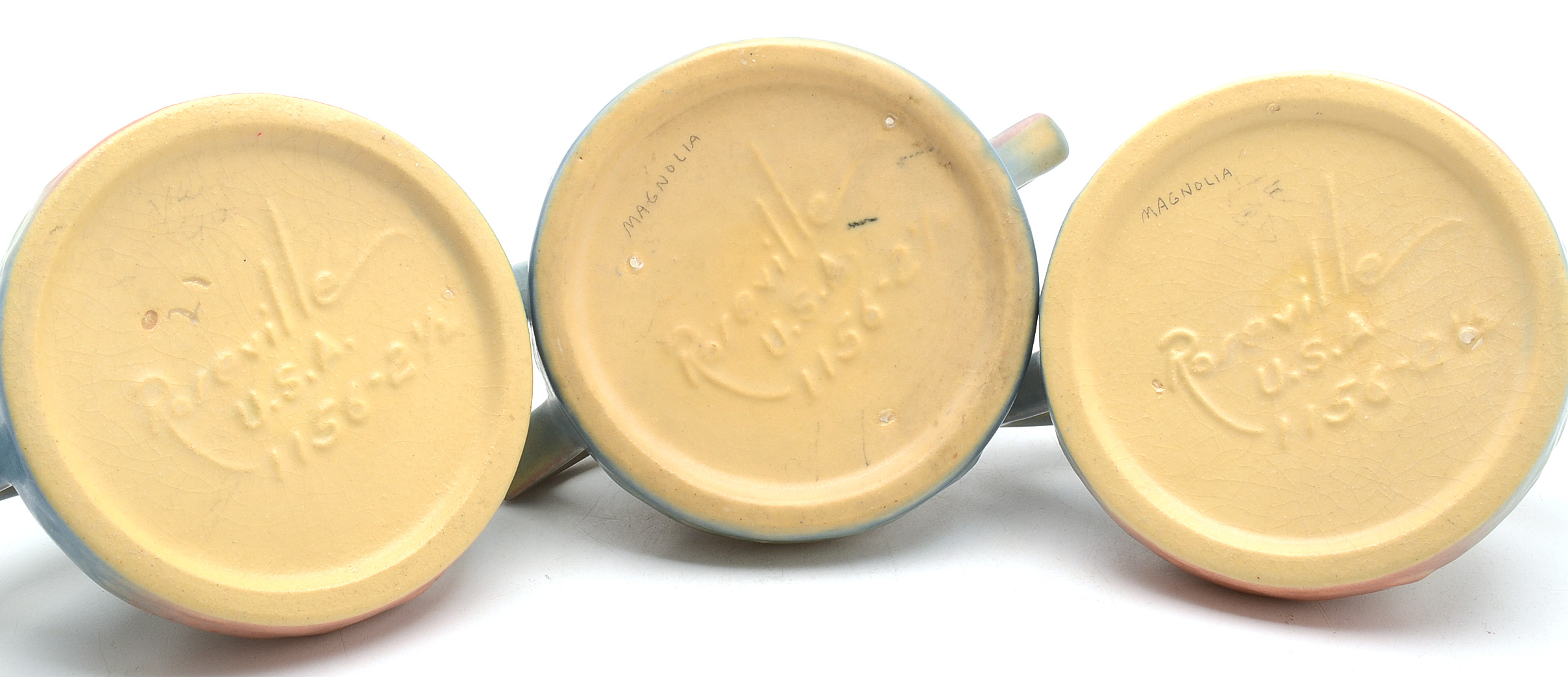 Roseville "Magnolia" Pottery Candle Holders