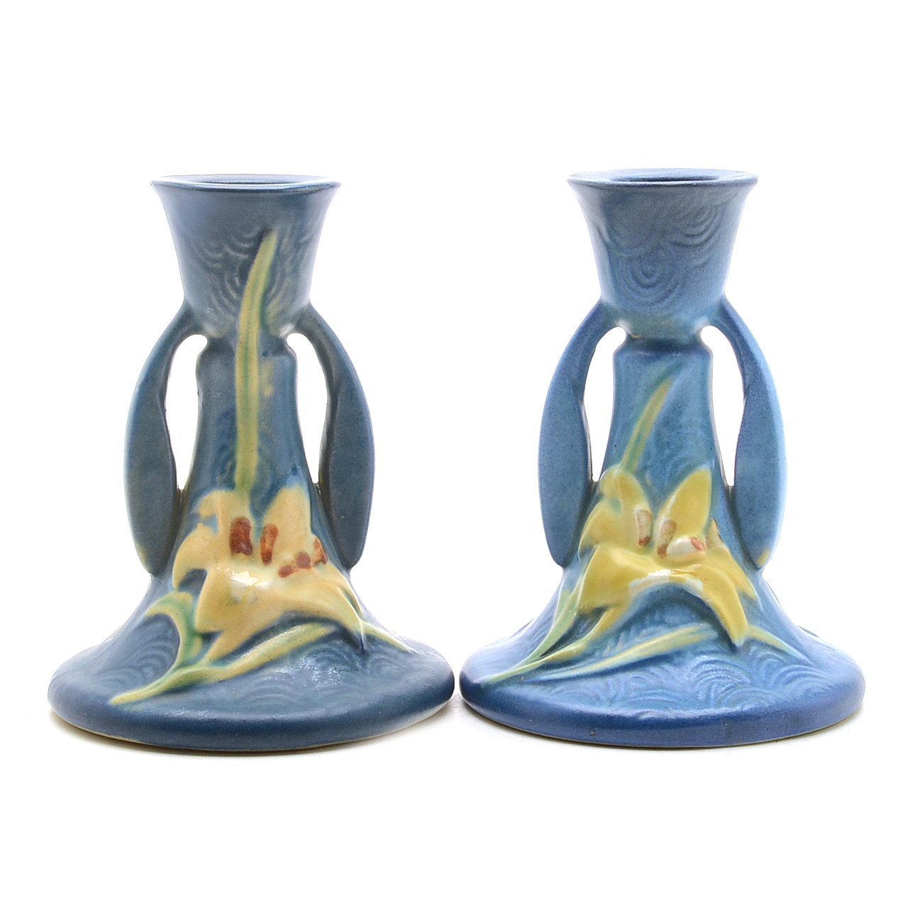 Roseville "Zephyr Lily" Candle Holders