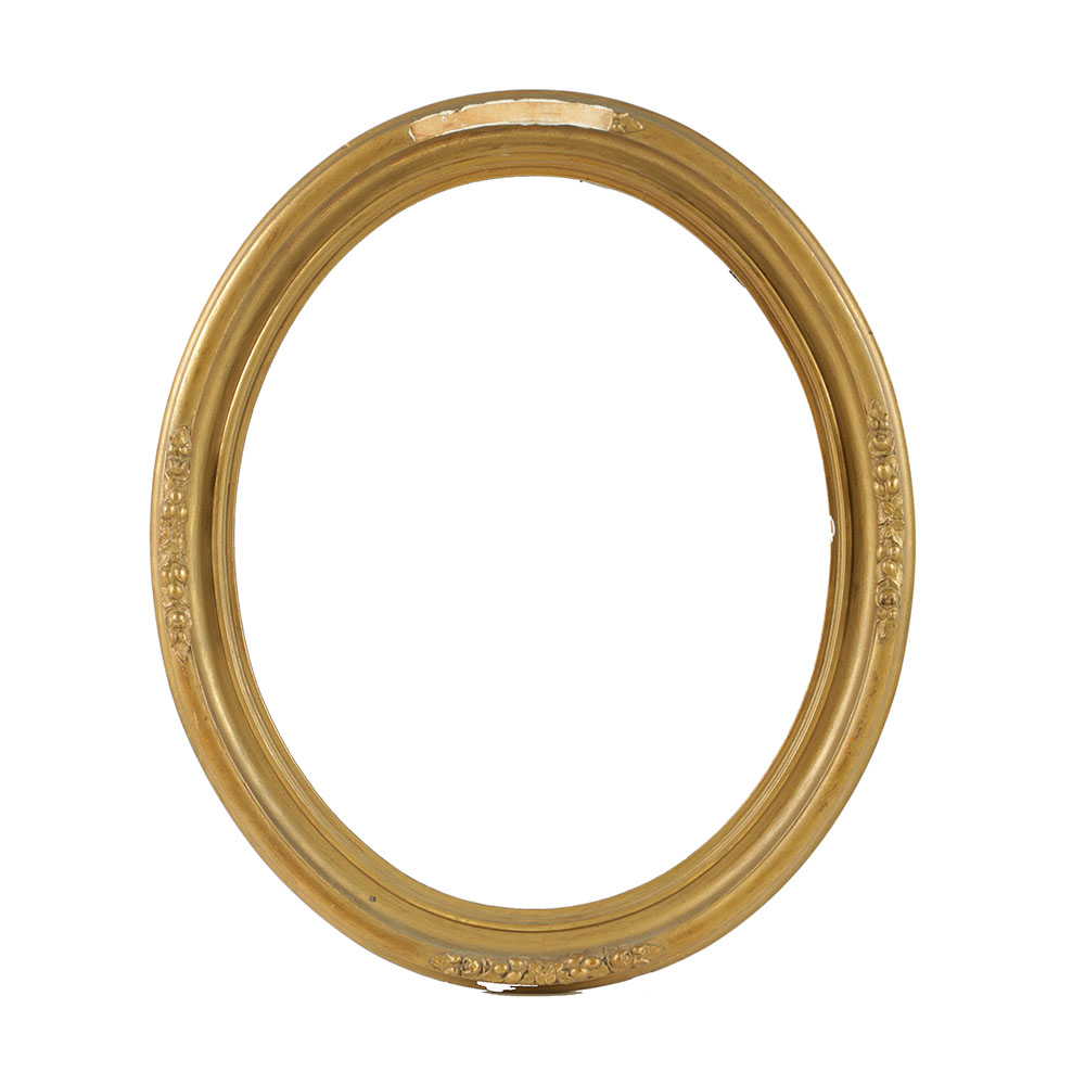 Oval Gilt and Gesso Frame with Festoon Embellishments