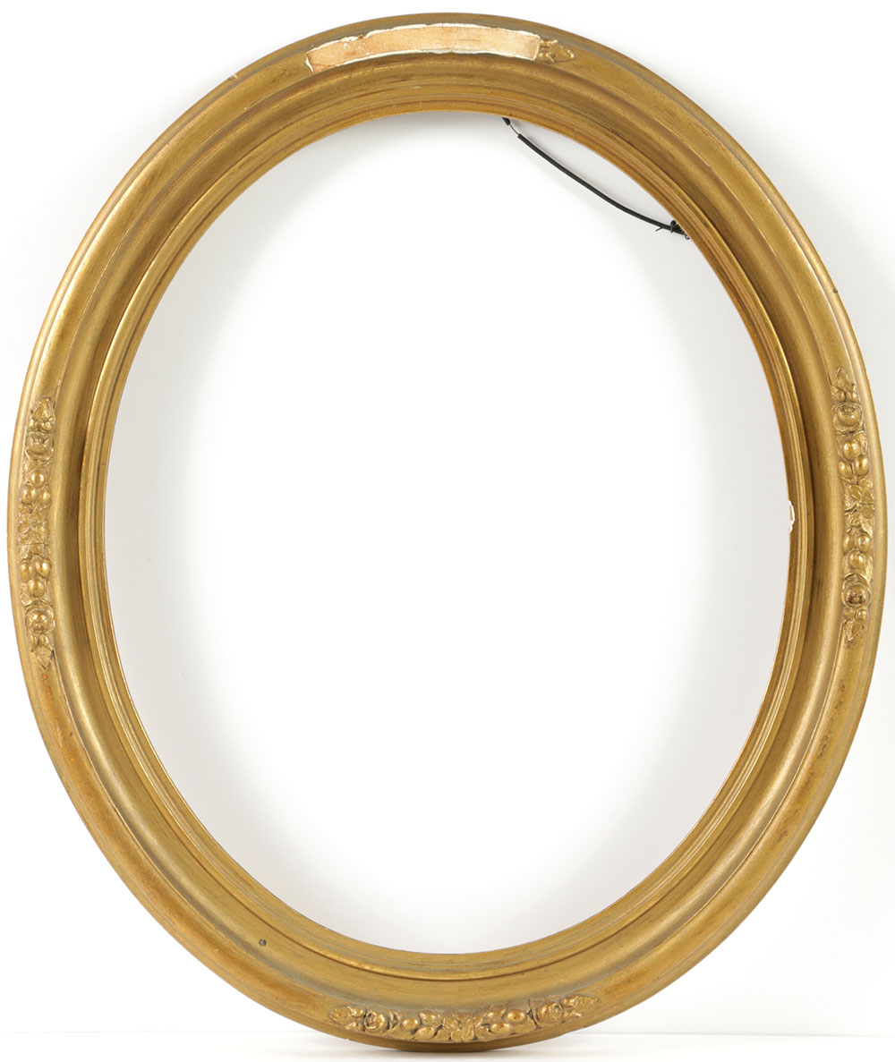 Oval Gilt and Gesso Frame with Festoon Embellishments