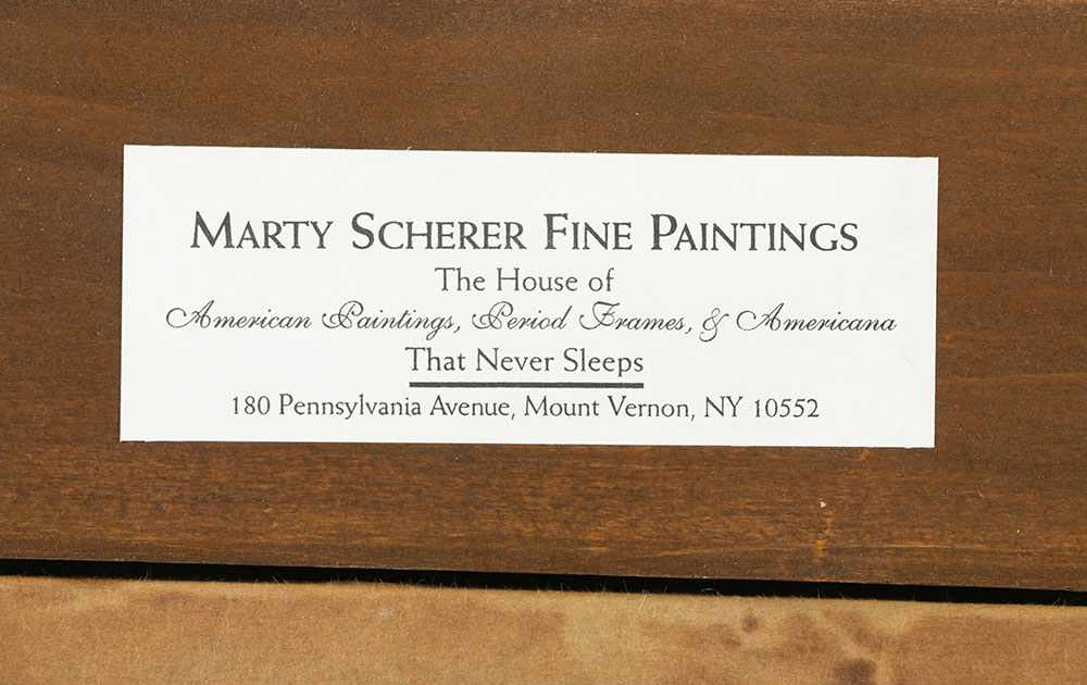 Signed Oil Painting on Canvas of Hudson River School Landscape in 19th-Century Hudson River School Style Gilt and Gesso Frame