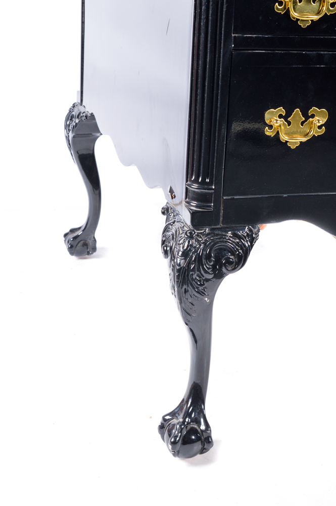 Chippendale Style Desk in a Black Lacquer Finish