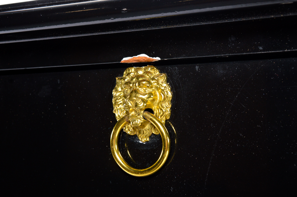 Chippendale Style Desk in a Black Lacquer Finish