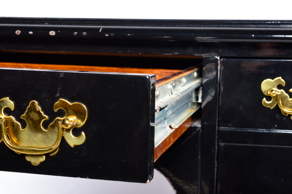 Chippendale Style Desk in a Black Lacquer Finish