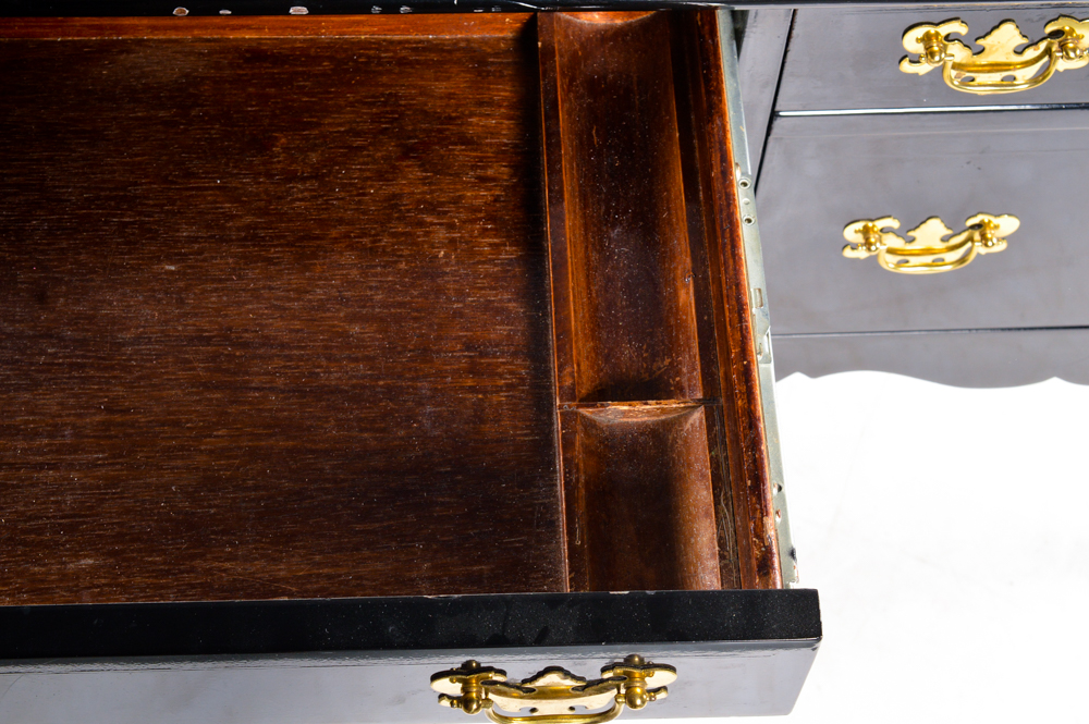 Chippendale Style Desk in a Black Lacquer Finish